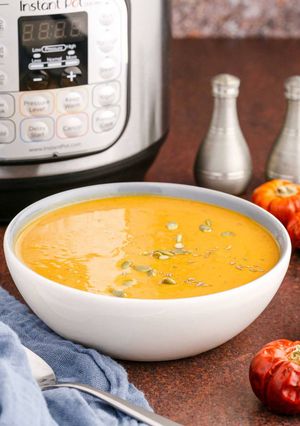 A picture of Instant Pot Pumpkin Soup.
