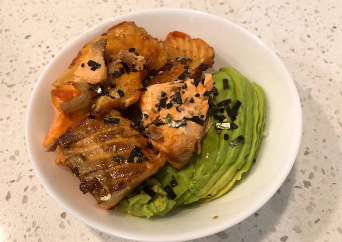 Simple Way to Prepare Award-winning Teriyaki Salmon Avocado Bowl