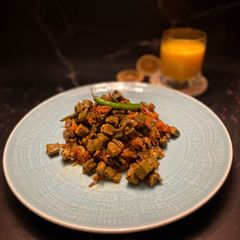 A picture of Bhindi masala (Ladyfinger dry curry).