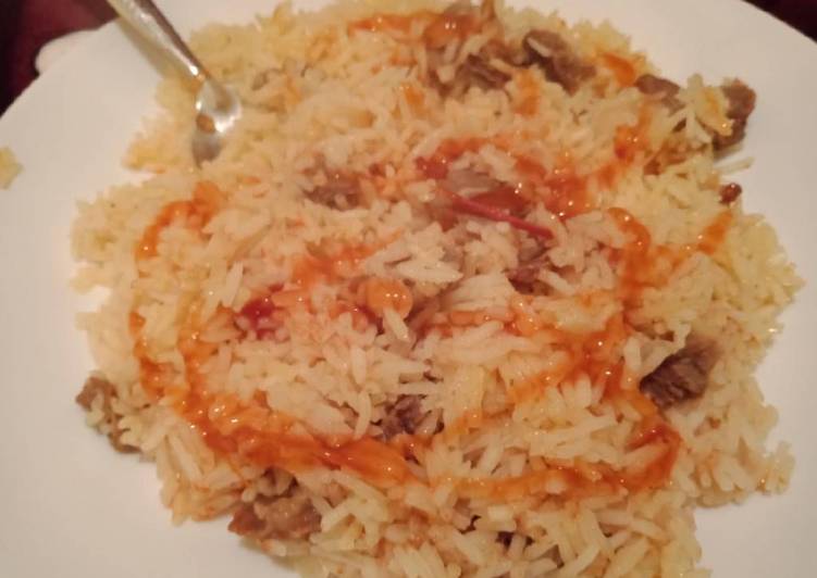 Rice fried with beef