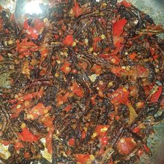 A picture of Spicy Makambari (insects)😋😋.