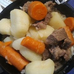 A picture of Beef Stew on the Stovetop.