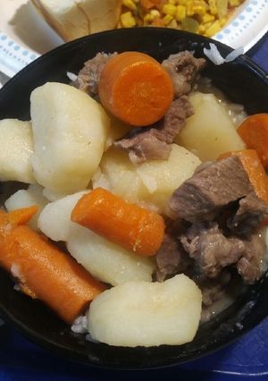 A picture of Beef Stew on the Stovetop.