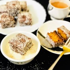 A picture of Carrot lamingtons.