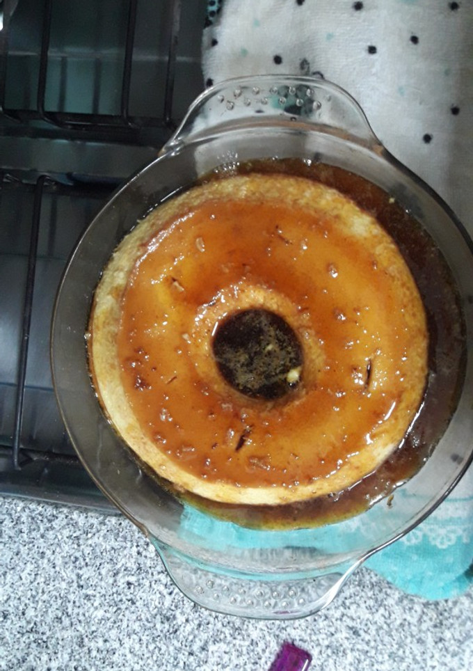 Una foto de Flan de leche condensada