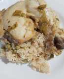 Cuarto de pollo con arroz