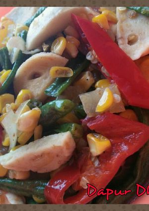 Foto resep Tumis Kacang Panjang, Jagung Manis dan Bakso Ikan