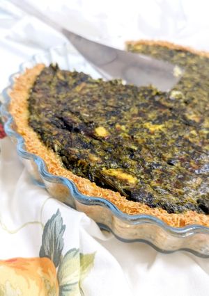 Foto principal de Quiche de espinacas y queso feta en base crujiente de quinoa