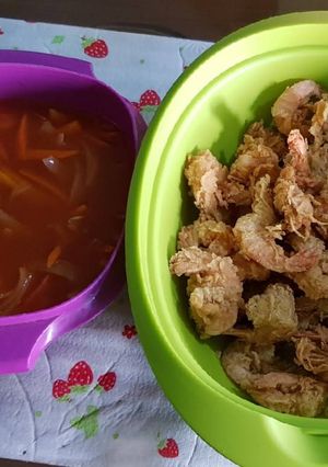 Foto resep Udang goreng tepung kress saus asam manis 😚😋