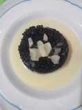 Riso venere con gorgonzola, pere e noci