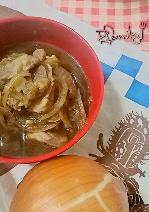 รูปของ หมูตุ๋นหอมหัวใหญ่ ดาชิซุป (หมูตุ๋นOnion สไตล์ญี่ปุ่น)