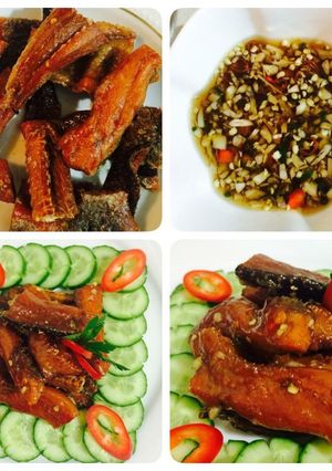 Hình của món Khô cá lóc chua ngọt.