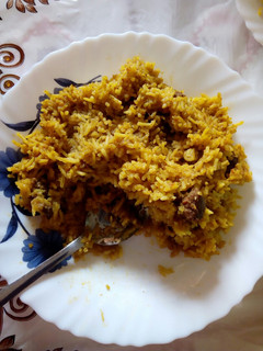 A picture of Goat Pilau.