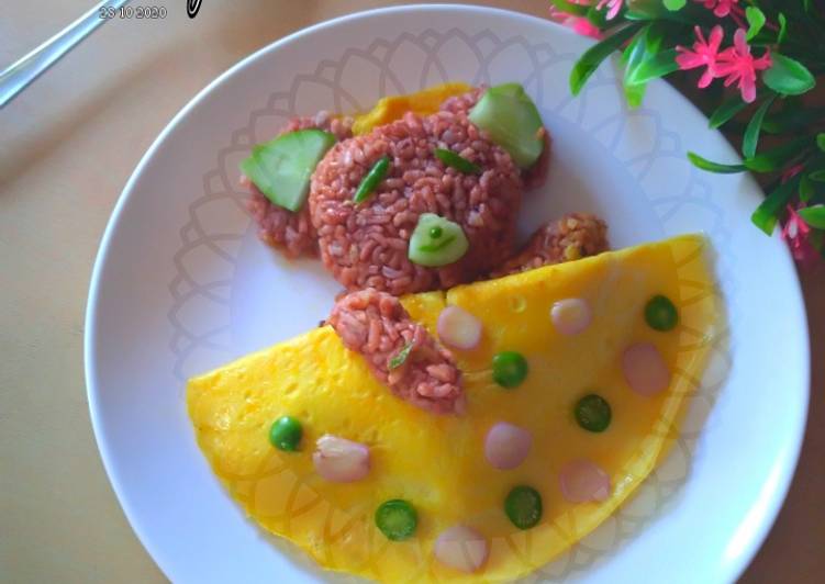 makanan #Nasi goreng karakter/simple omurice Jadi, Enak Banget