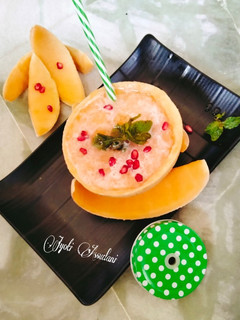 A picture of Musk melon juice ❤️🥤😋.