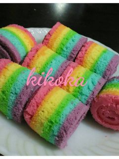 Foto resep Mini Rainbow Roll Cake