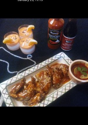 A picture of Honey glazed spicy wings.
