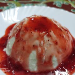 A picture of Strawberry pannacotta.