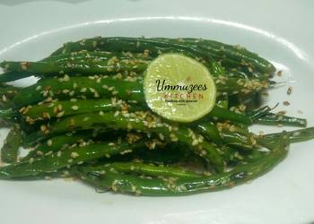 Easiest Way to Cook Yummy Beans in toasted sesame and lemon juice