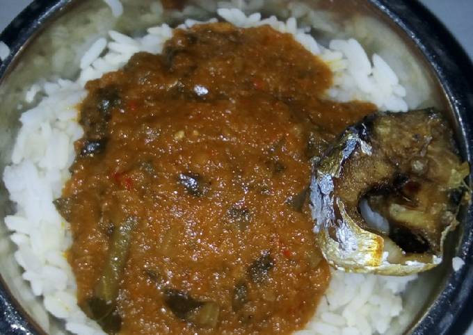Rice and stew with fish