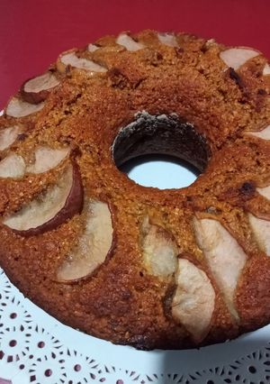 Una foto de Budín de pera, banana y miel