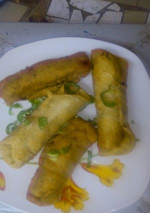 A picture of Fish n meat rolls.