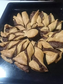 Una foto de Hojaldre con crema de cacao