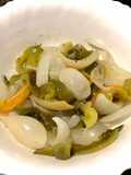 Ensalada tibia de morrones y cebolla