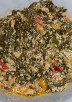 A picture of Creamed left over Sukuma wiki #vegetablecontest.