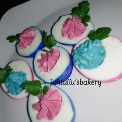 A picture of Colourful deviled egg.