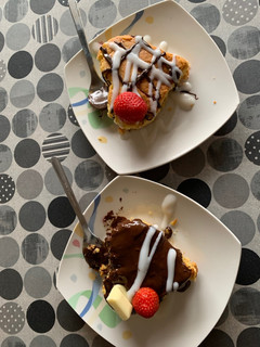 Una foto de Bizcocho de mandarina y avena sabor chocolate blanco 🍫🍓