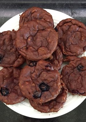 รูปของ Muffins peanut butter banana blueberries ส่วนผสม 4อย่าง #ไม่ใส่แป้ง #ไม่ใส่น้ำตาล