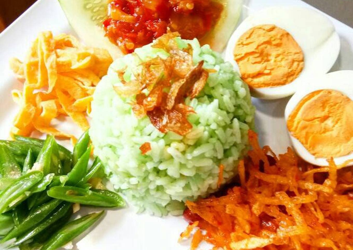 Nasi lemak pandan / nasi ijo