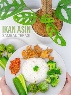 Foto resep Menu Makan Siang Ikan Asin Kapas dengan Sambal Terasi dan Lalapan