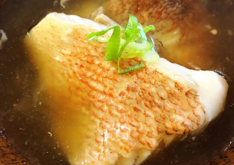 Red fleshed fish with Dashi starchy sauce