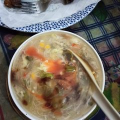 A picture of Chicken corn soup.