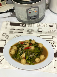 Foto resep Tumis Kangkung Baso Tempe