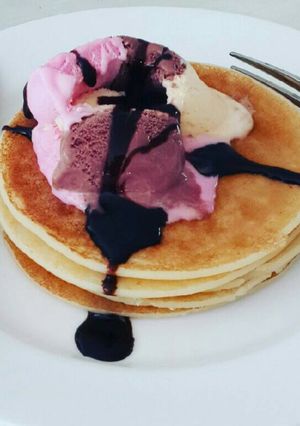 Foto resep Pancake toping with ice cream