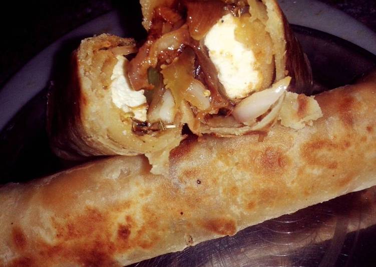 Spicy Veg Paneer Roll. Loaded with mix veggies