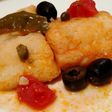 Baccalà in Umido con Pomodorini, Peperoni, Capperi e Olive Nere