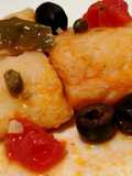 Baccalà in Umido con Pomodorini, Peperoni, Capperi e Olive Nere