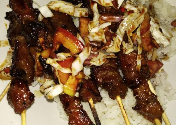 Resep Sate daging sapi bumbu kecap Anti Gagal