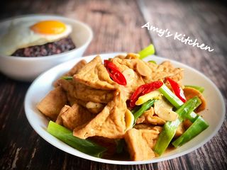 蔥燒油豆腐 / 銅板料理