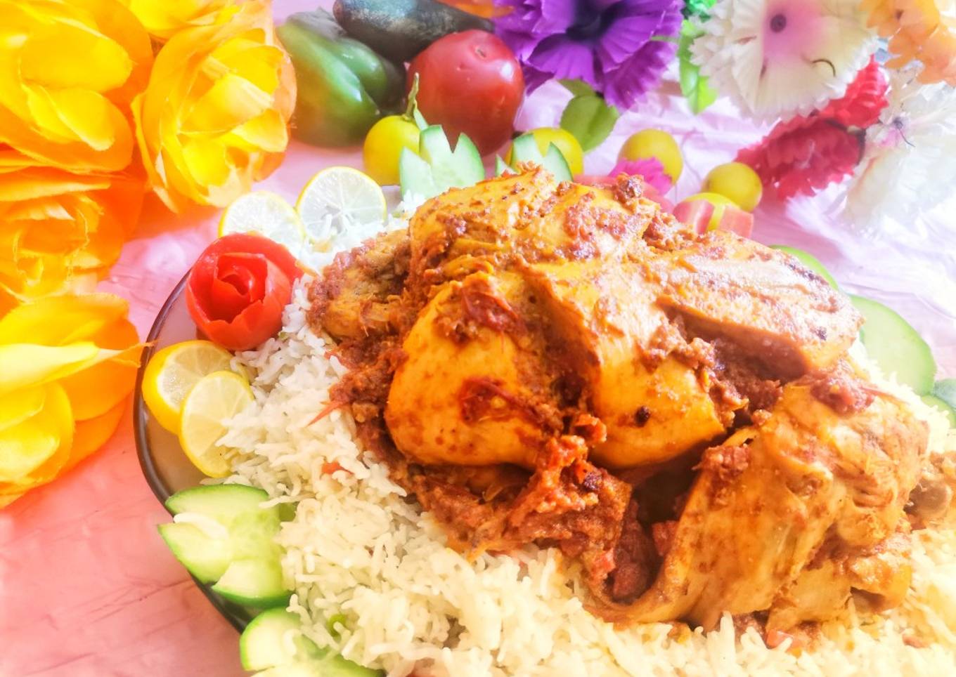 Chicken charga with veggi rice