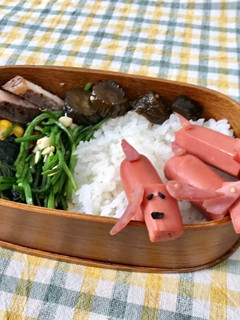 全聯食譜之爸爸回家做晚飯-熱狗造型便當 的食譜成品照片