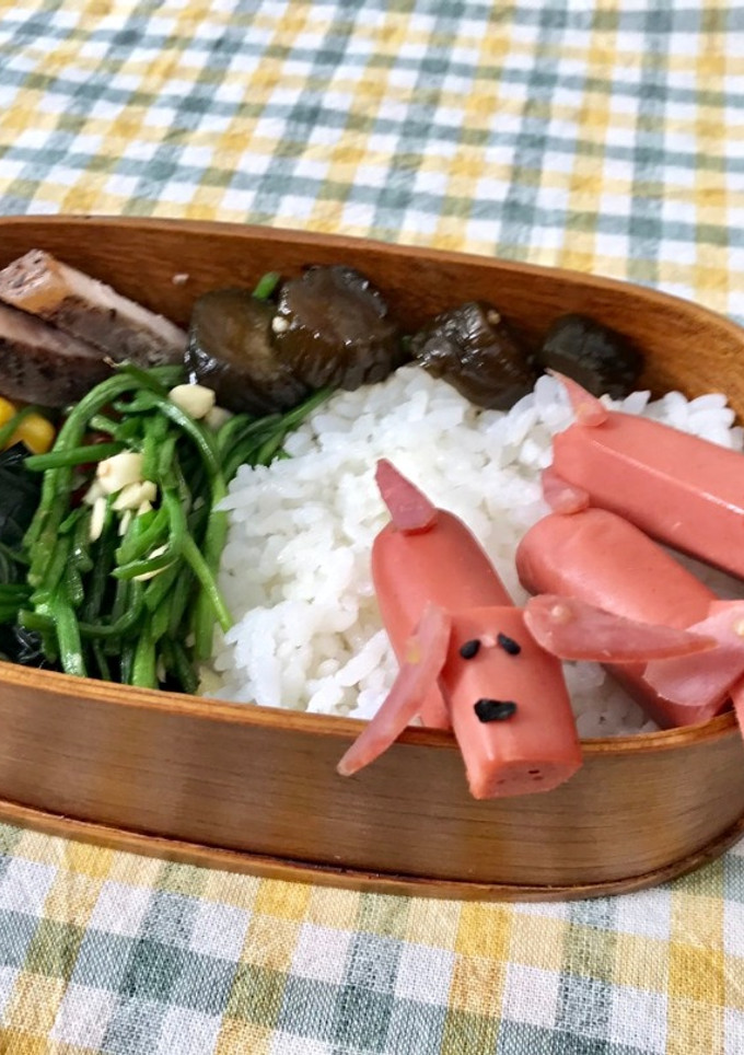 全聯食譜之爸爸回家做晚飯-熱狗造型便當 的食譜成品照片
