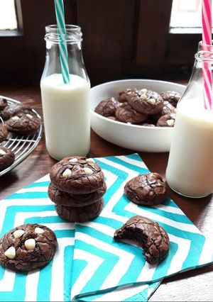 Une photo de ☆Cookies Brownies aux Pépites de Chocolat Blanc☆