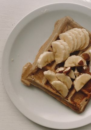 Una foto de Waffles de avena y banana