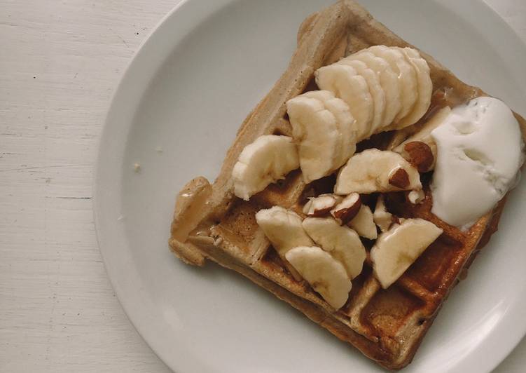 How to Make Super Quick Homemade Waffles de avena y banana