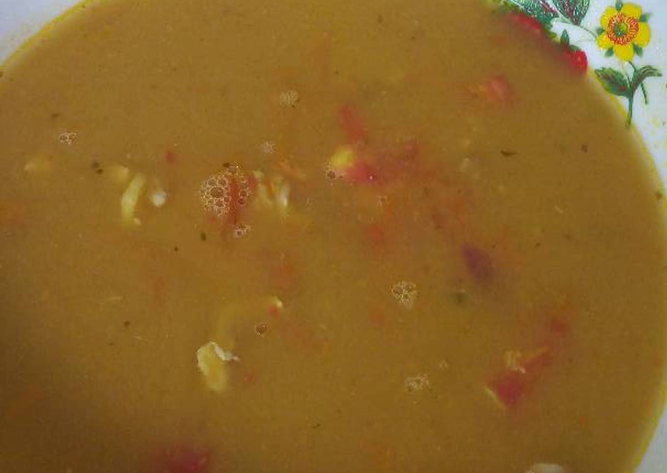 Sopa crema de pollo y verduras